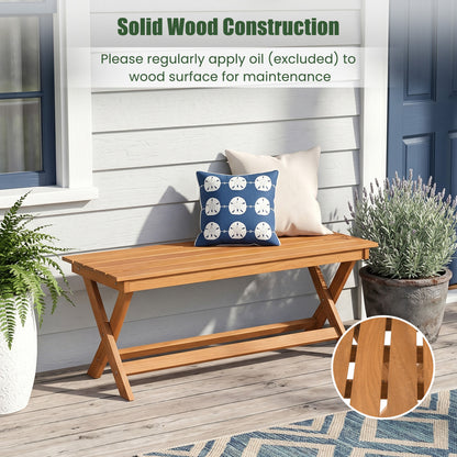 2-Seat Wooden Garden Bench, X-Shaped Legs Outdoor Benches at Gallery Canada