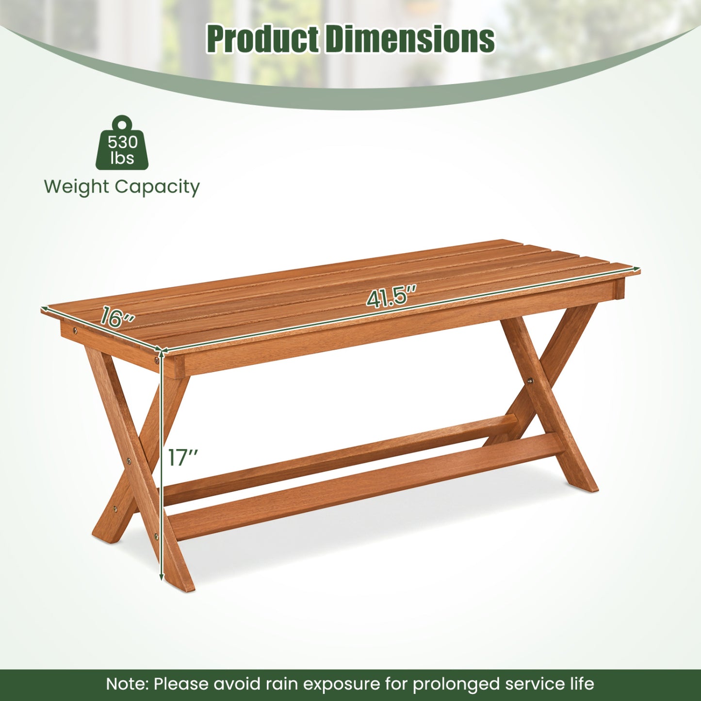2-Seat Wooden Garden Bench, X-Shaped Legs Outdoor Benches at Gallery Canada