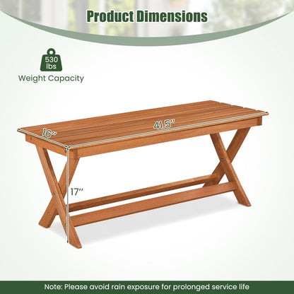 2-Seat Wooden Garden Bench, X-Shaped Legs Outdoor Benches at Gallery Canada