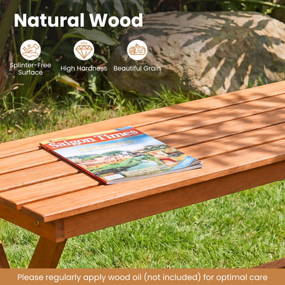2-Seat Wooden Garden Bench, X-Shaped Legs, Set of 2 Outdoor Benches at Gallery Canada