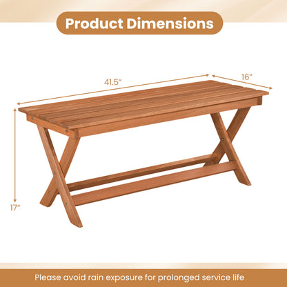 2-Seat Wooden Garden Bench, X-Shaped Legs, Set of 2 Outdoor Benches at Gallery Canada