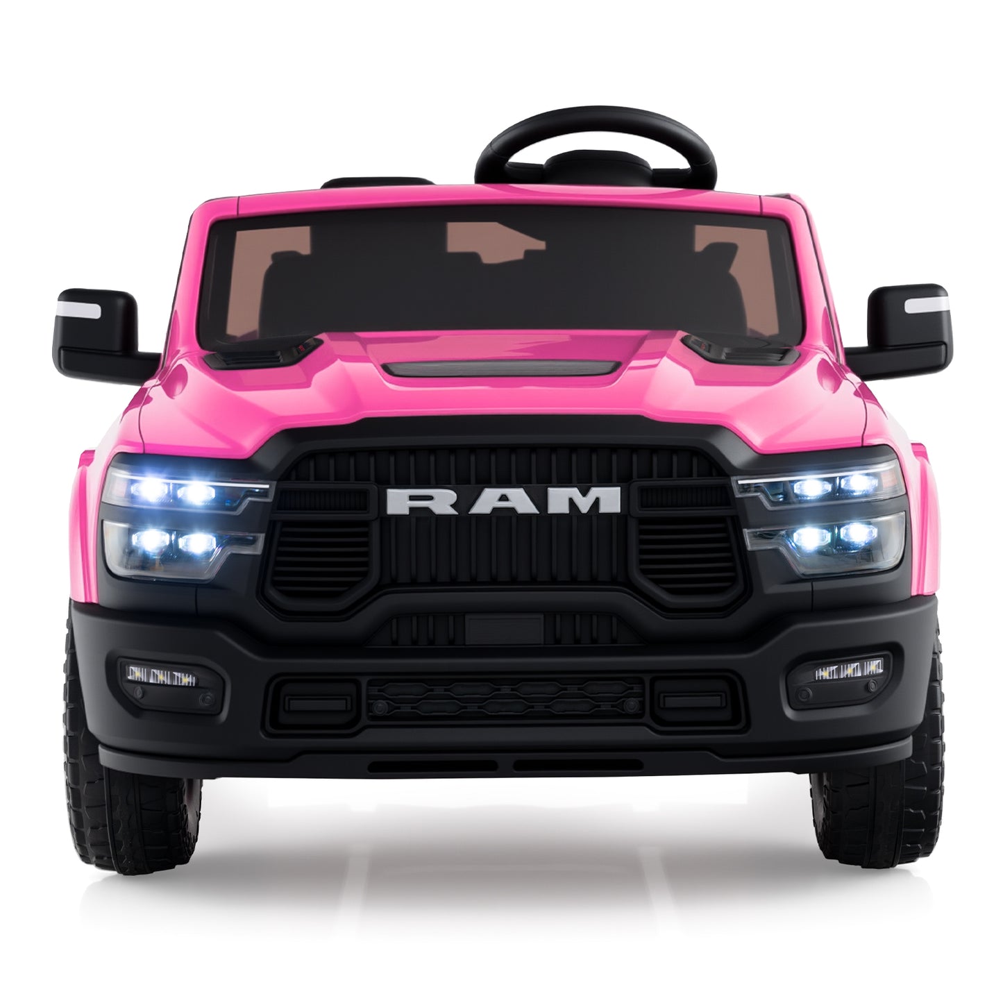 2 Seater 24V Ride on Toy for Big Kids Licensed Ram Truck with Remote and Music, Pink Powered Ride On Toys at Gallery Canada