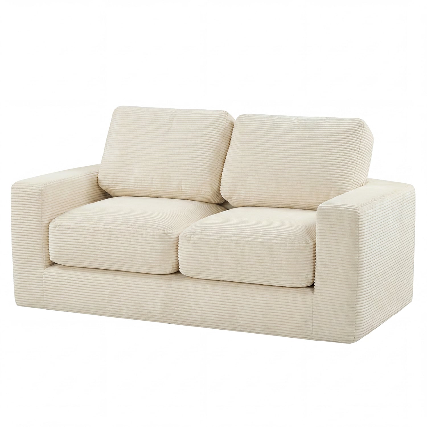 2-Seater Floor Couch Loveseat Foam Sofa, Beige Sofas & Loveseats Beige at Gallery Canada