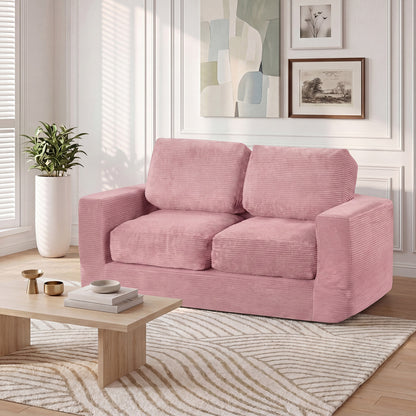 2-Seater Corduroy Floor Loveseat Couch, Pink Sofas & Loveseats at Gallery Canada
