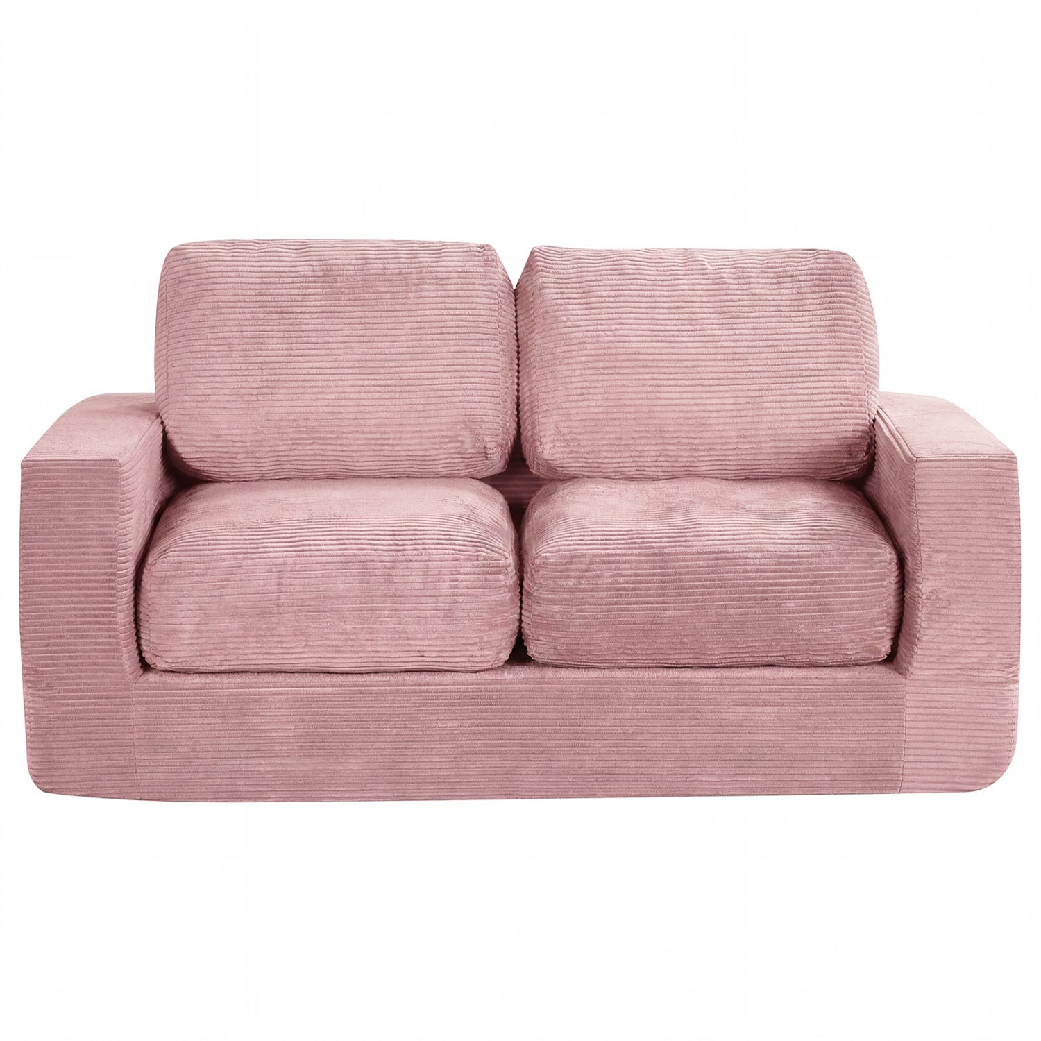 2-Seater Corduroy Floor Loveseat Couch, Pink Sofas & Loveseats at Gallery Canada