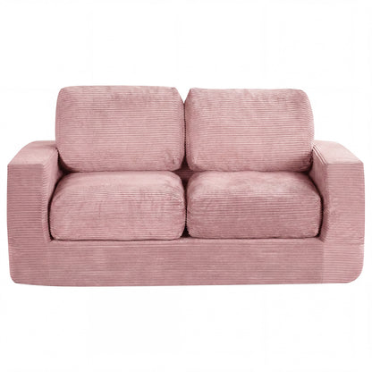 2-Seater Corduroy Floor Loveseat Couch, Pink Sofas & Loveseats at Gallery Canada