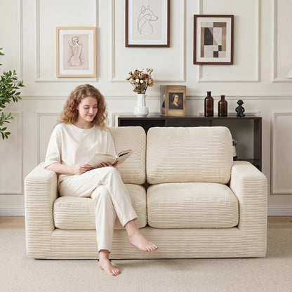 2-Seater Floor Couch Loveseat Foam Sofa, Beige Sofas & Loveseats at Gallery Canada