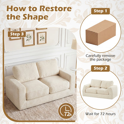2-Seater Floor Couch Loveseat Foam Sofa, Beige Sofas & Loveseats at Gallery Canada