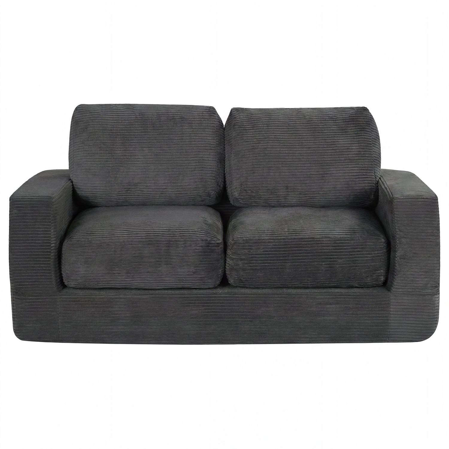 2-Seater Floor Couch Loveseat, Corduroy, Black Sofas & Loveseats at Gallery Canada