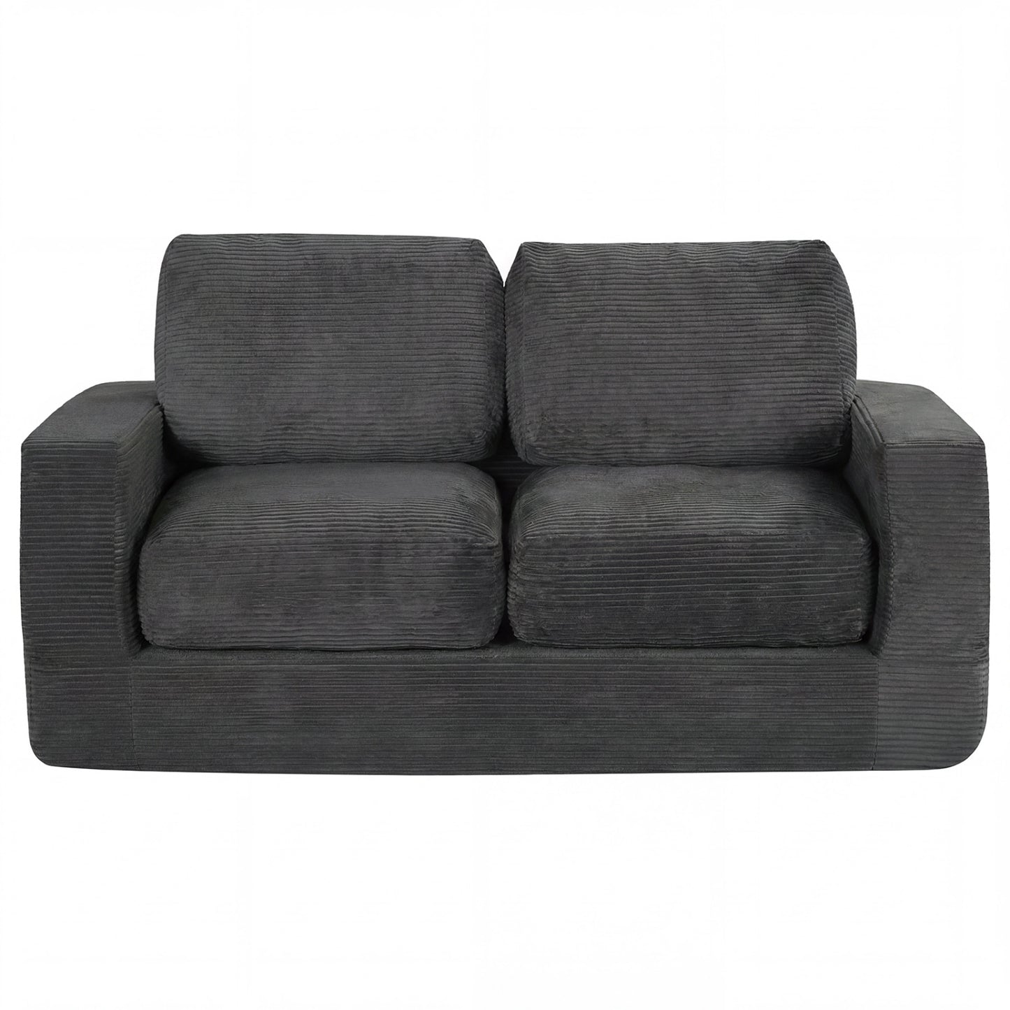 2-Seater Floor Couch Loveseat, Corduroy, Black Sofas & Loveseats at Gallery Canada