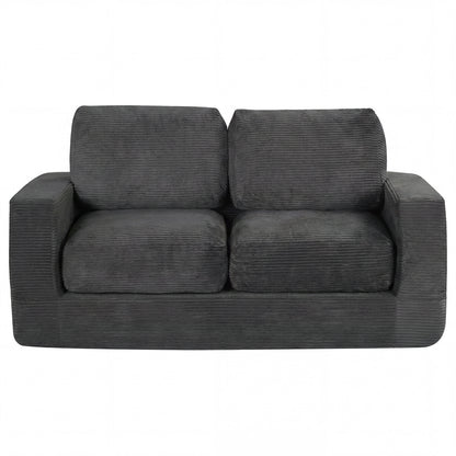 2-Seater Floor Couch Loveseat, Corduroy, Black Sofas & Loveseats at Gallery Canada