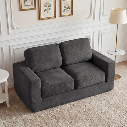 2-Seater Floor Couch Loveseat, Corduroy, Black Sofas & Loveseats at Gallery Canada