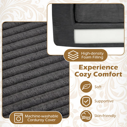 2-Seater Floor Couch Loveseat, Corduroy, Black Sofas & Loveseats at Gallery Canada