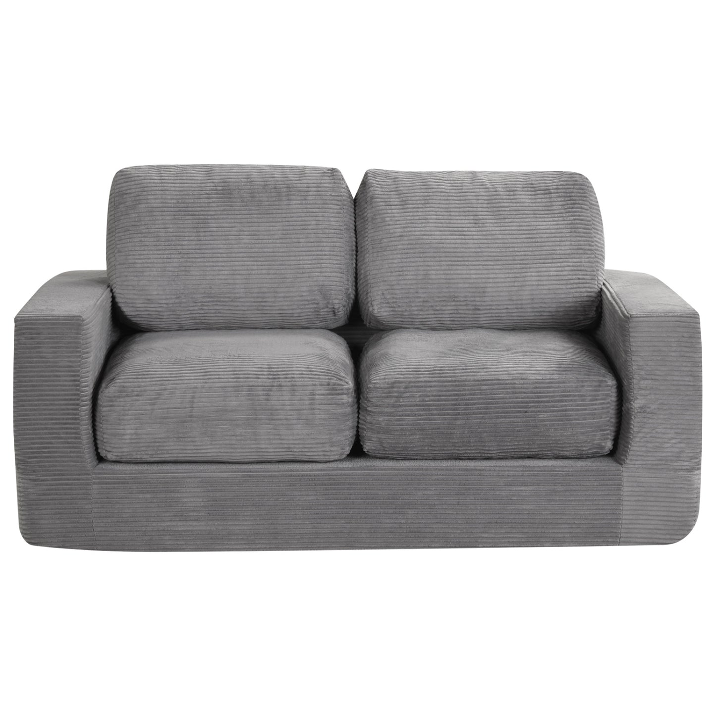 2 Seat Floor Couch Loveseat Foam Sofa, Corduroy Cover, Gray Sofas & Loveseats at Gallery Canada