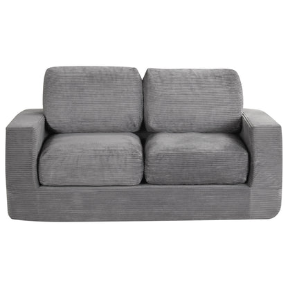 2 Seat Floor Couch Loveseat Foam Sofa, Corduroy Cover, Gray Sofas & Loveseats at Gallery Canada