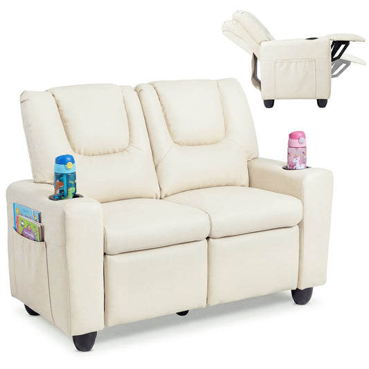 2-Seater Kids Recliner Sofa Chair, Beige Kids Chairs & Seating Beige at Gallery Canada