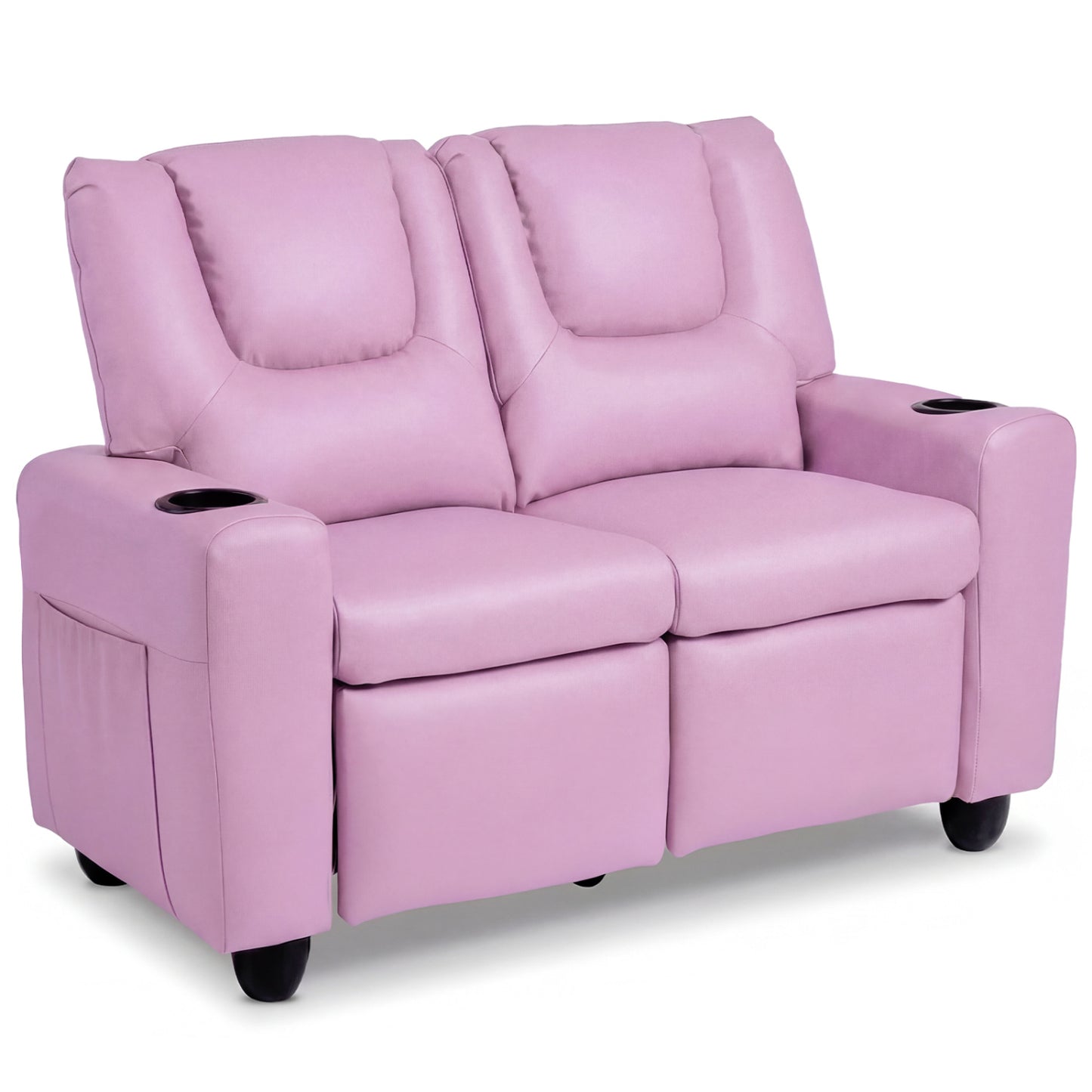 2-Seater Kids Recliner Sofa with Cup Holders, Pink Kids Chairs & Seating Pink at Gallery Canada