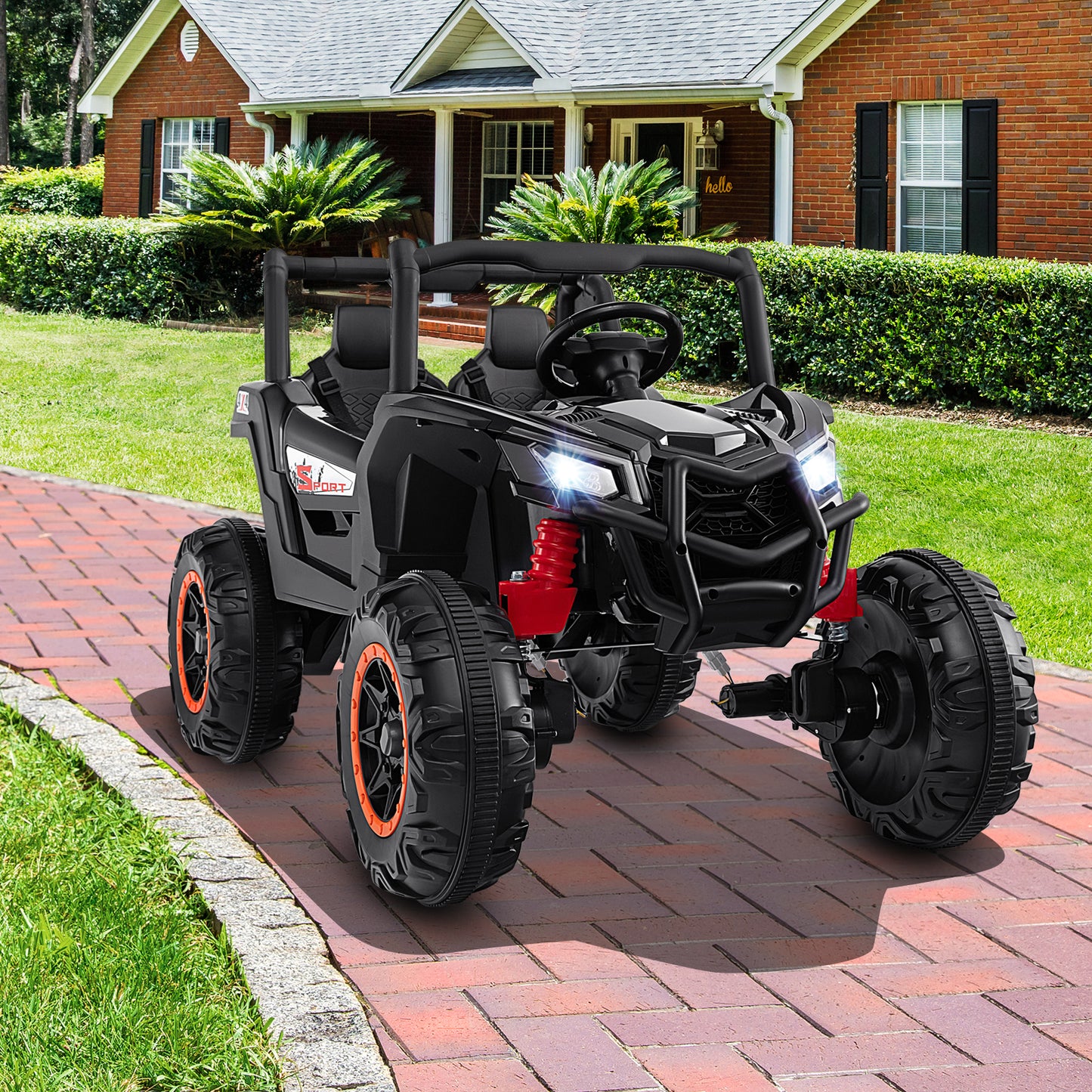 2-Seater Kids Ride On UTV, 2.4G Remote Control, Black Powered Ride On Toys at Gallery Canada