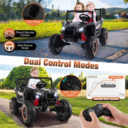 2-Seater Kids Ride On UTV, 2.4G Remote Control, Black Powered Ride On Toys at Gallery Canada