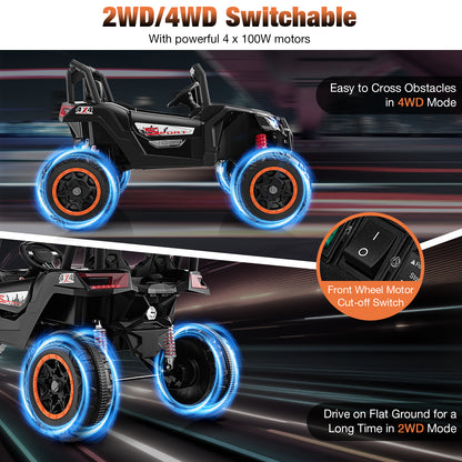 2-Seater Kids Ride On UTV, 2.4G Remote Control, Black Powered Ride On Toys at Gallery Canada