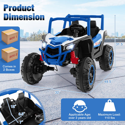 2-Seater Kids Ride On UTV, 2.4G Remote Control, Navy Powered Ride On Toys at Gallery Canada