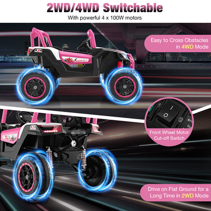 2-Seater Kids Ride On UTV, 2.4G Remote Control, Pink Powered Ride On Toys at Gallery Canada