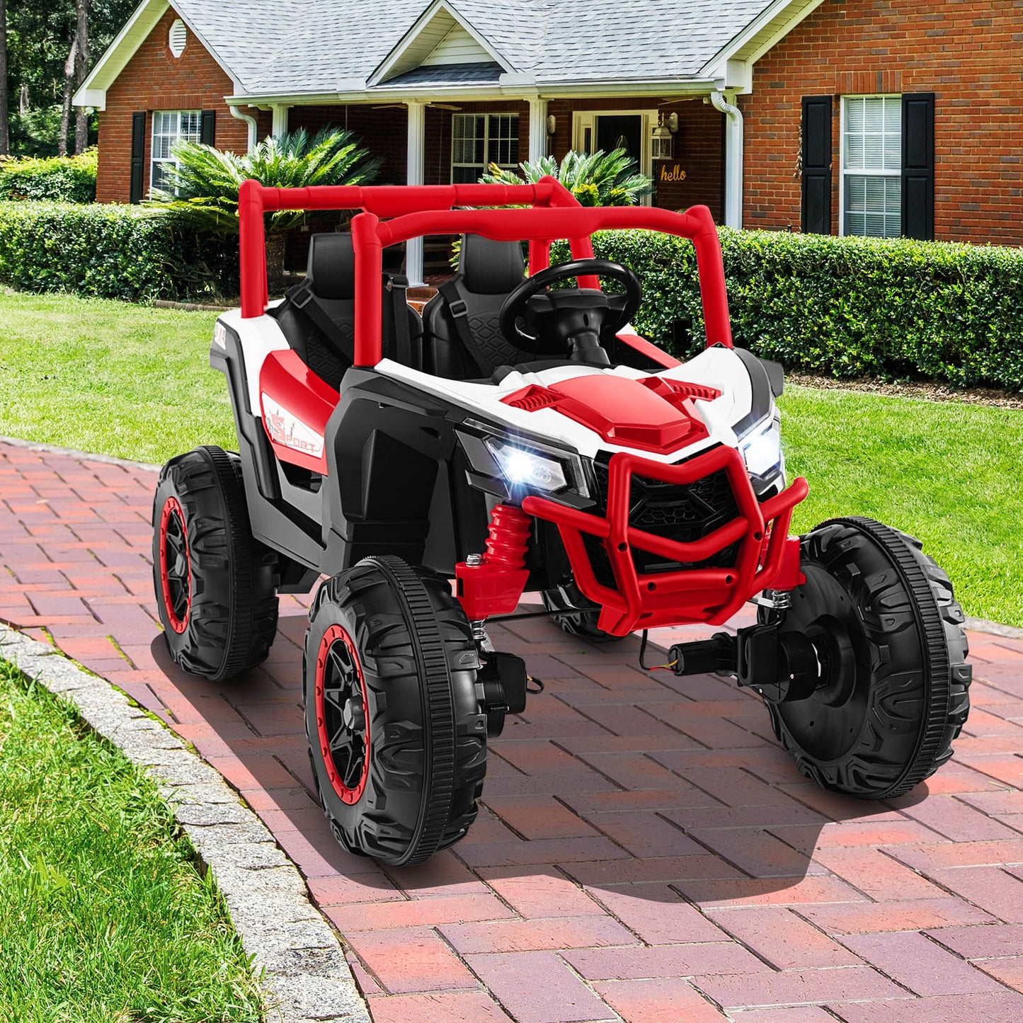 2-Seater Kids Ride On UTV, 2.4G Remote Control, Red Powered Ride On Toys at Gallery Canada