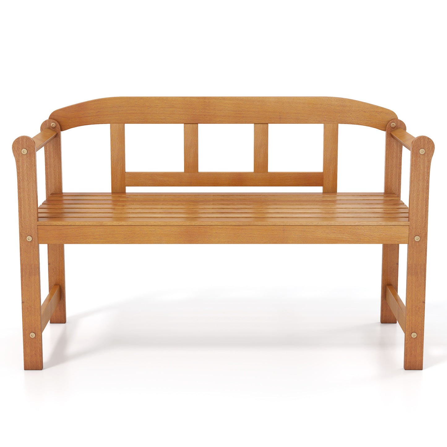 2-Seater Outdoor Acacia Wood Garden Bench with Backrest & Armrests Outdoor Benches at Gallery Canada