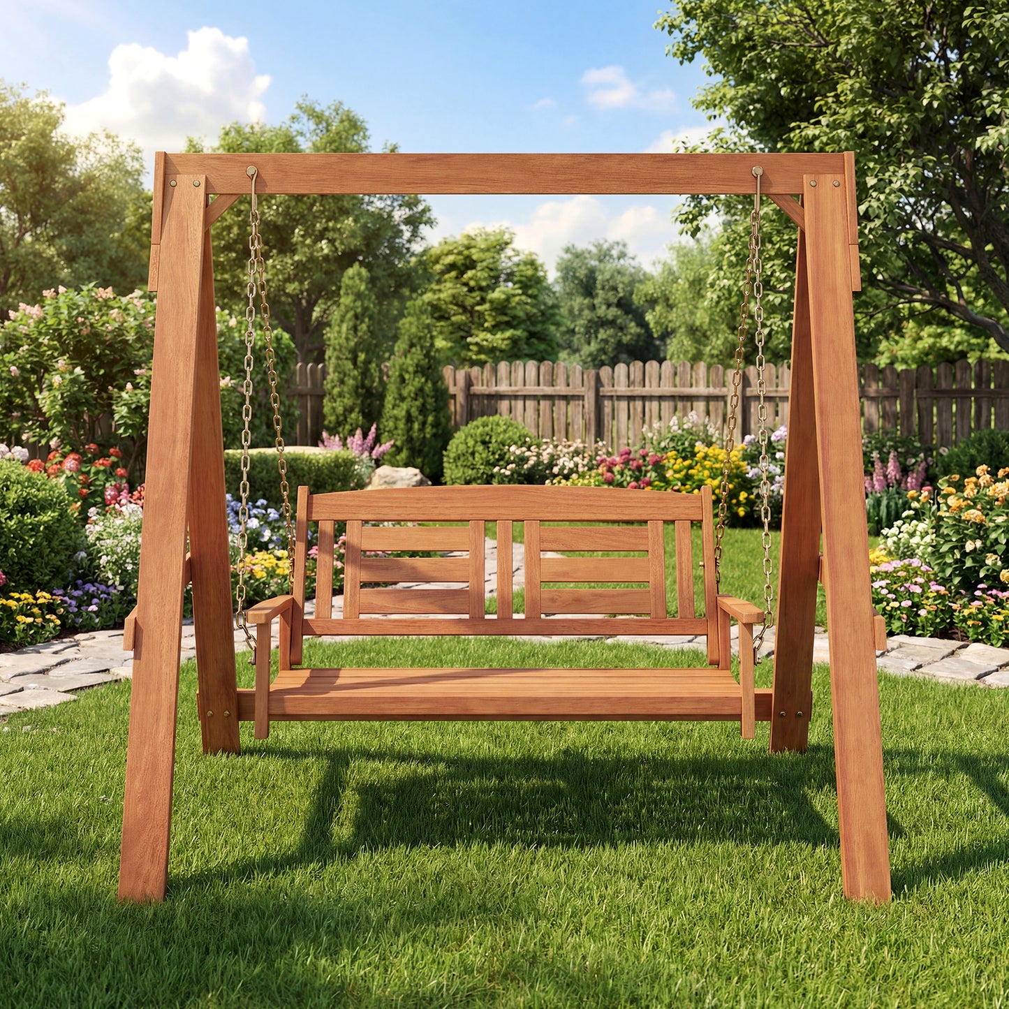 2-Seater Porch Swing With Adjustable Chains, Stand Porch Swings at Gallery Canada