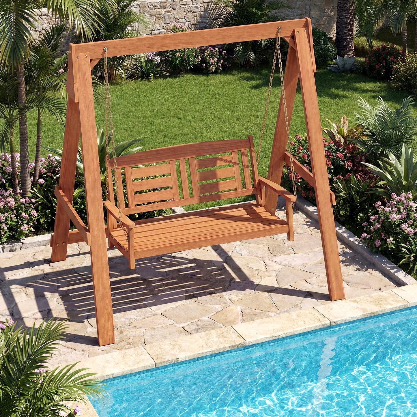 2-Seater Porch Swing With Adjustable Chains, Stand Porch Swings at Gallery Canada