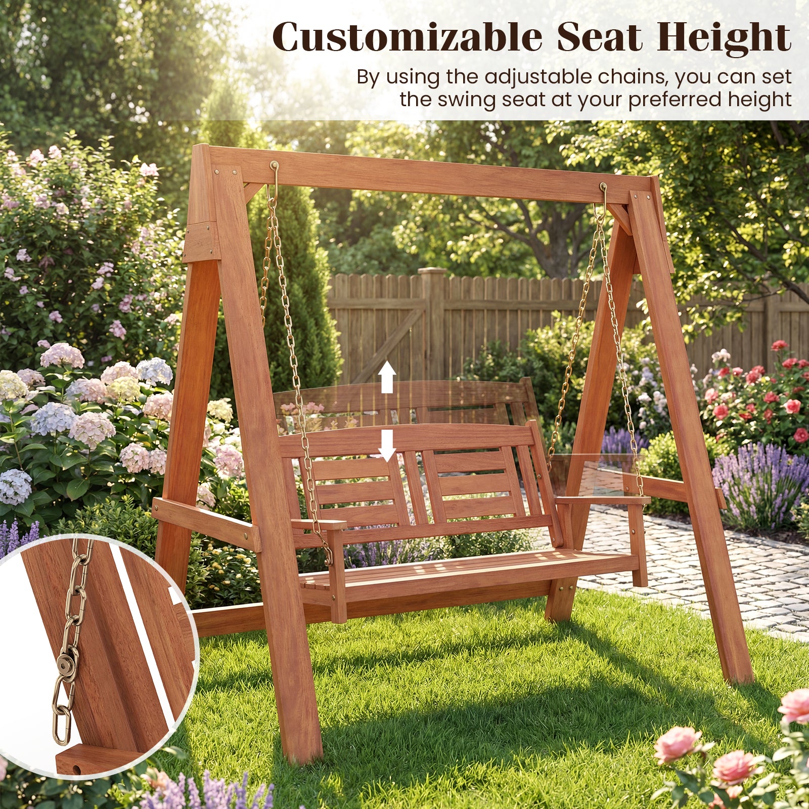 2-Seater Porch Swing With Adjustable Chains, Stand Porch Swings at Gallery Canada