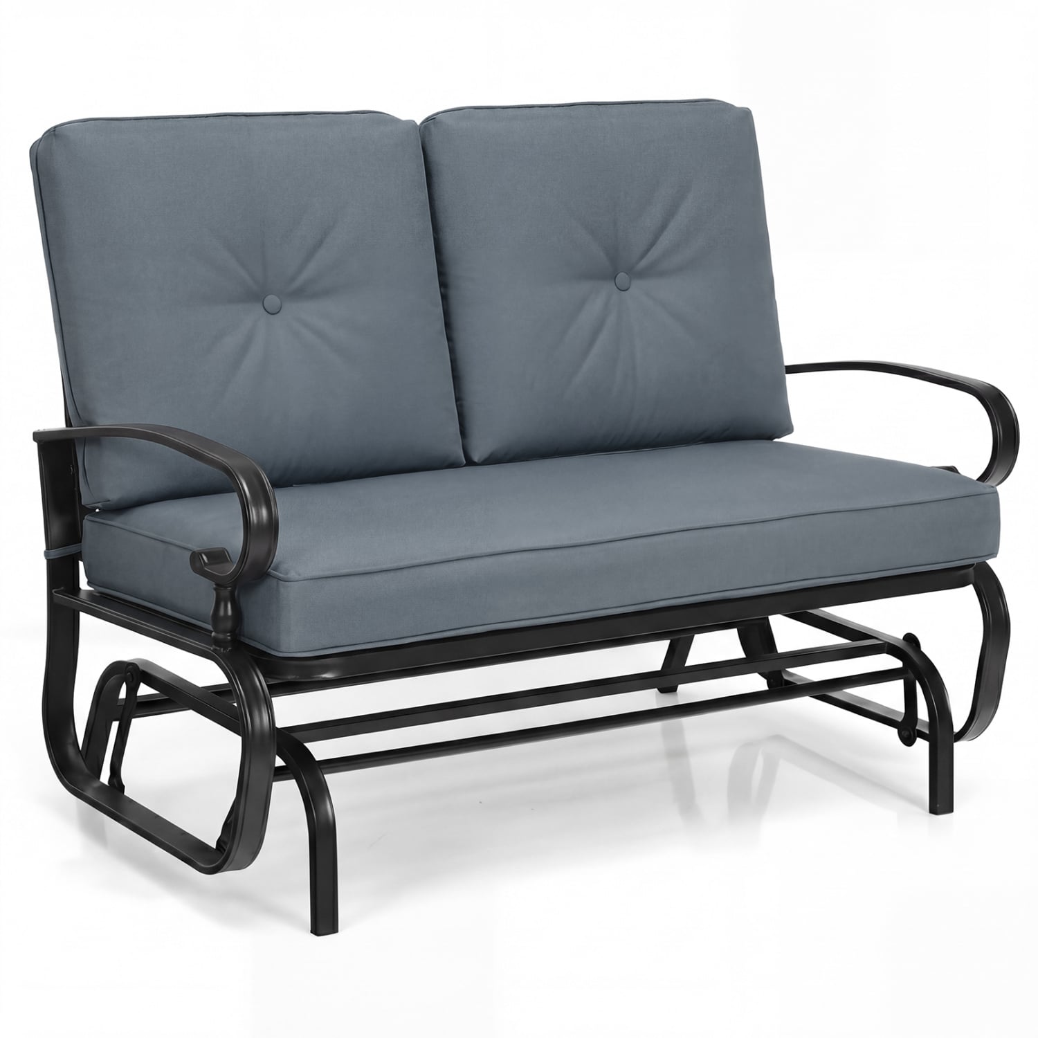 Outdoor Swing Glider Chair, 2 Seats, Removable Cushions, Gray Patio Rocking Chairs & Gliders at Gallery Canada
