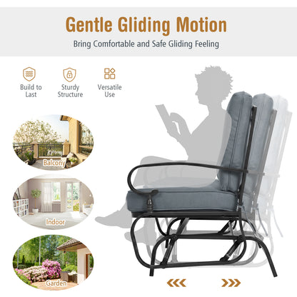 Outdoor Swing Glider Chair, 2 Seats, Removable Cushions, Gray Patio Rocking Chairs & Gliders at Gallery Canada