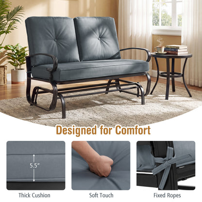 Outdoor Swing Glider Chair, 2 Seats, Removable Cushions, Gray Patio Rocking Chairs & Gliders at Gallery Canada
