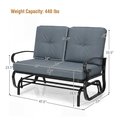 Outdoor Swing Glider Chair, 2 Seats, Removable Cushions, Gray Patio Rocking Chairs & Gliders at Gallery Canada