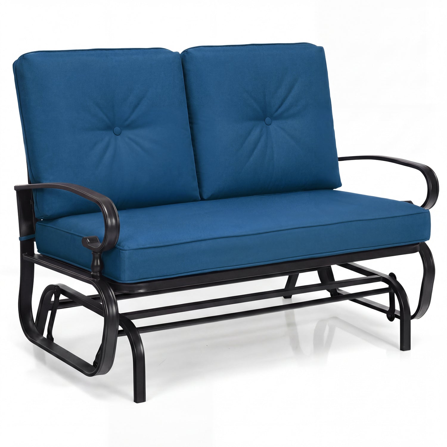 2 Seats Outdoor Swing Glider Chair, Navy Patio Rocking Chairs & Gliders Navy at Gallery Canada