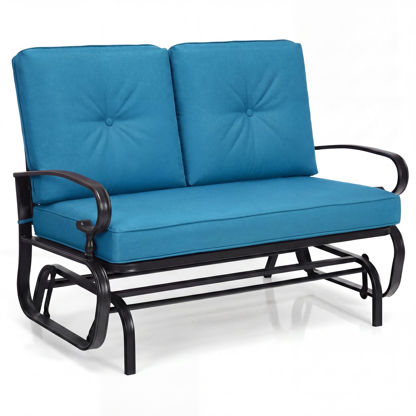 2 Seat Outdoor Swing Glider Chair, Blue