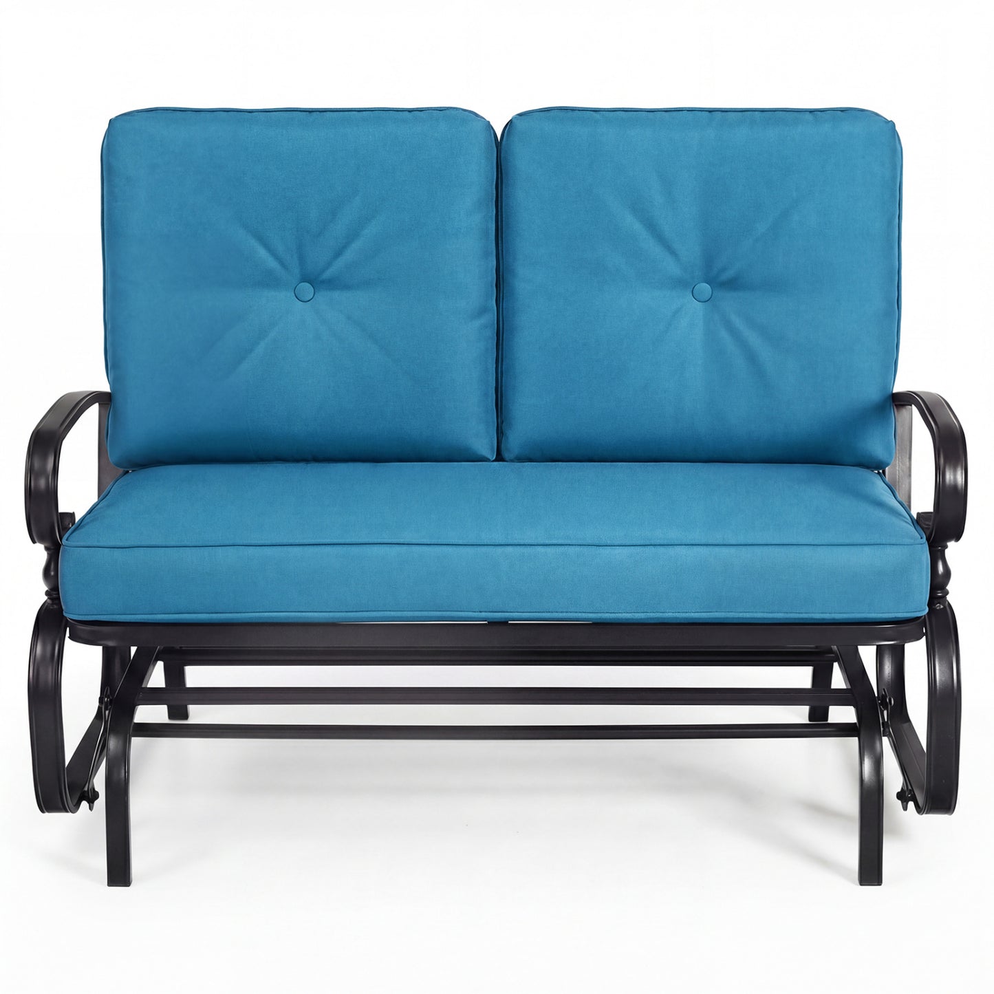 2 Seat Outdoor Swing Glider Chair, Blue