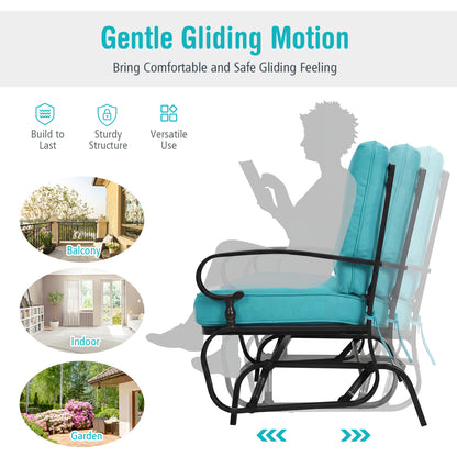 2-Seat Outdoor Swing Glider Chair, Green