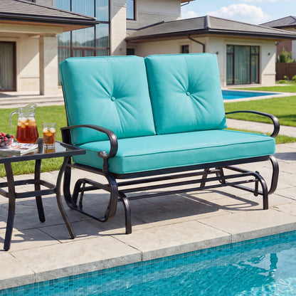2-Seat Outdoor Swing Glider Chair, Green Patio Rocking Chairs & Gliders at Gallery Canada