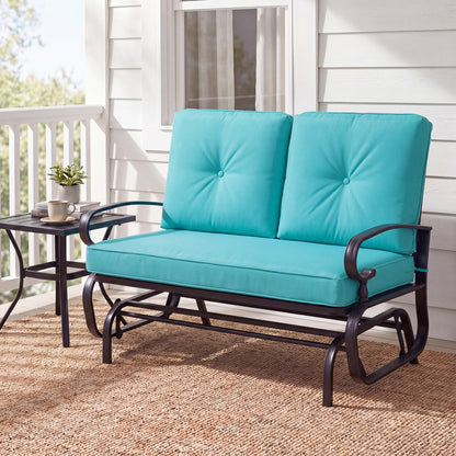 2-Seat Outdoor Swing Glider Chair, Green Patio Rocking Chairs & Gliders at Gallery Canada