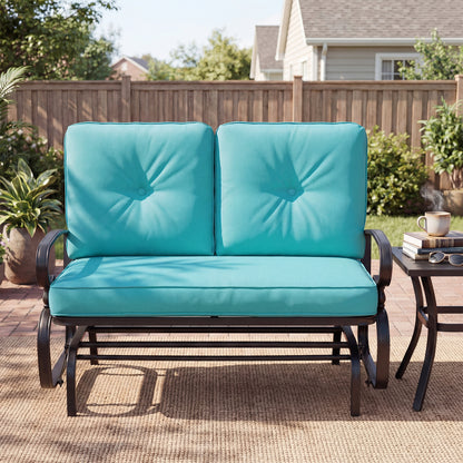 2-Seat Outdoor Swing Glider Chair, Green Patio Rocking Chairs & Gliders at Gallery Canada