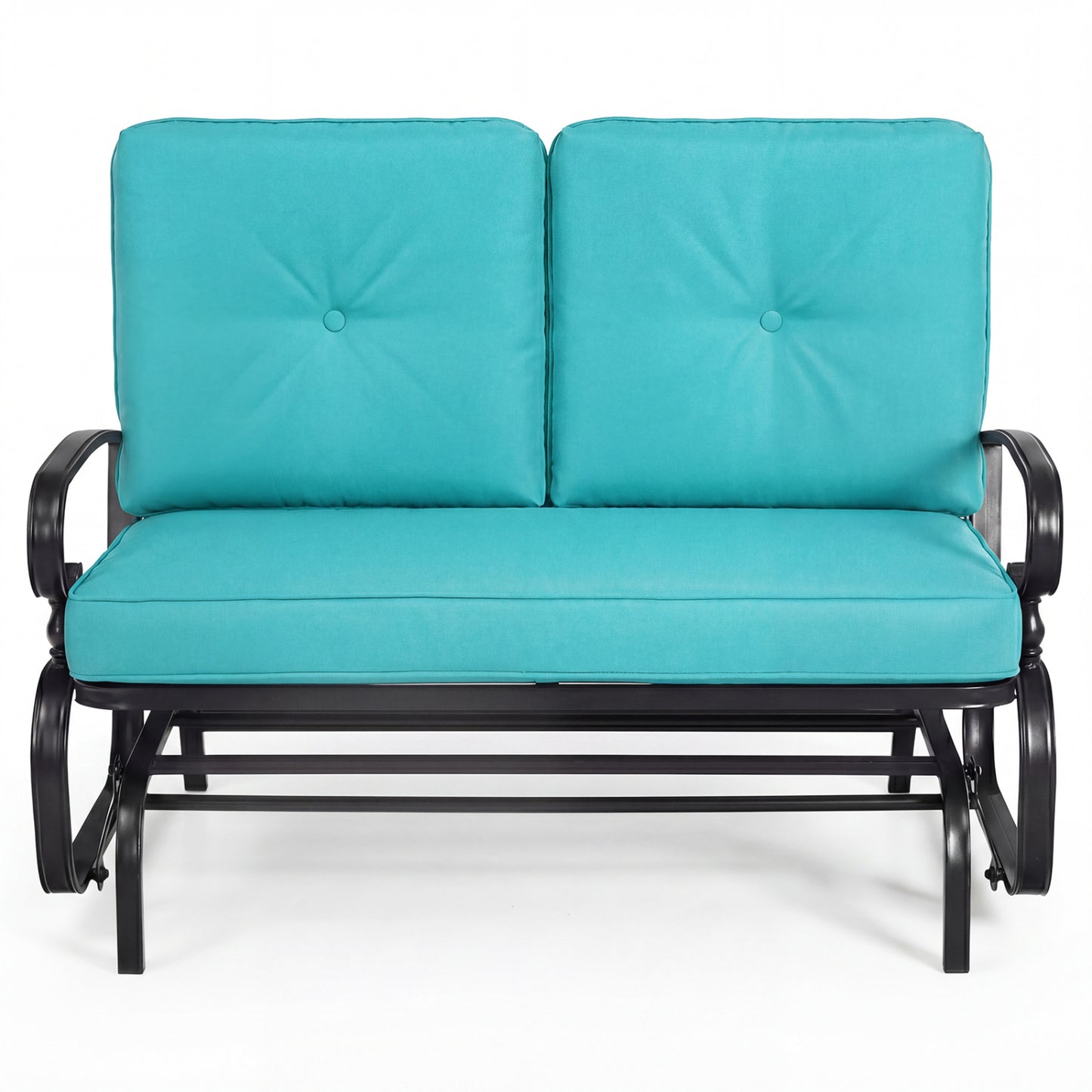 2-Seat Outdoor Swing Glider Chair, Green
