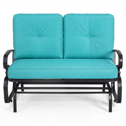2-Seat Outdoor Swing Glider Chair, Green