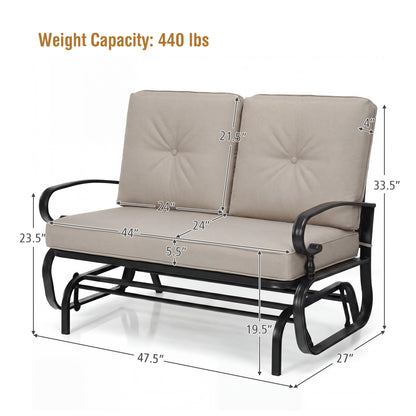 Outdoor Swing Glider Chair, 2 Seats, With Cushions, Beige Patio Rocking Chairs & Gliders at Gallery Canada