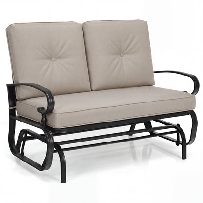 Outdoor Swing Glider Chair, 2 Seats, With Cushions, Beige Patio Rocking Chairs & Gliders Beige at Gallery Canada