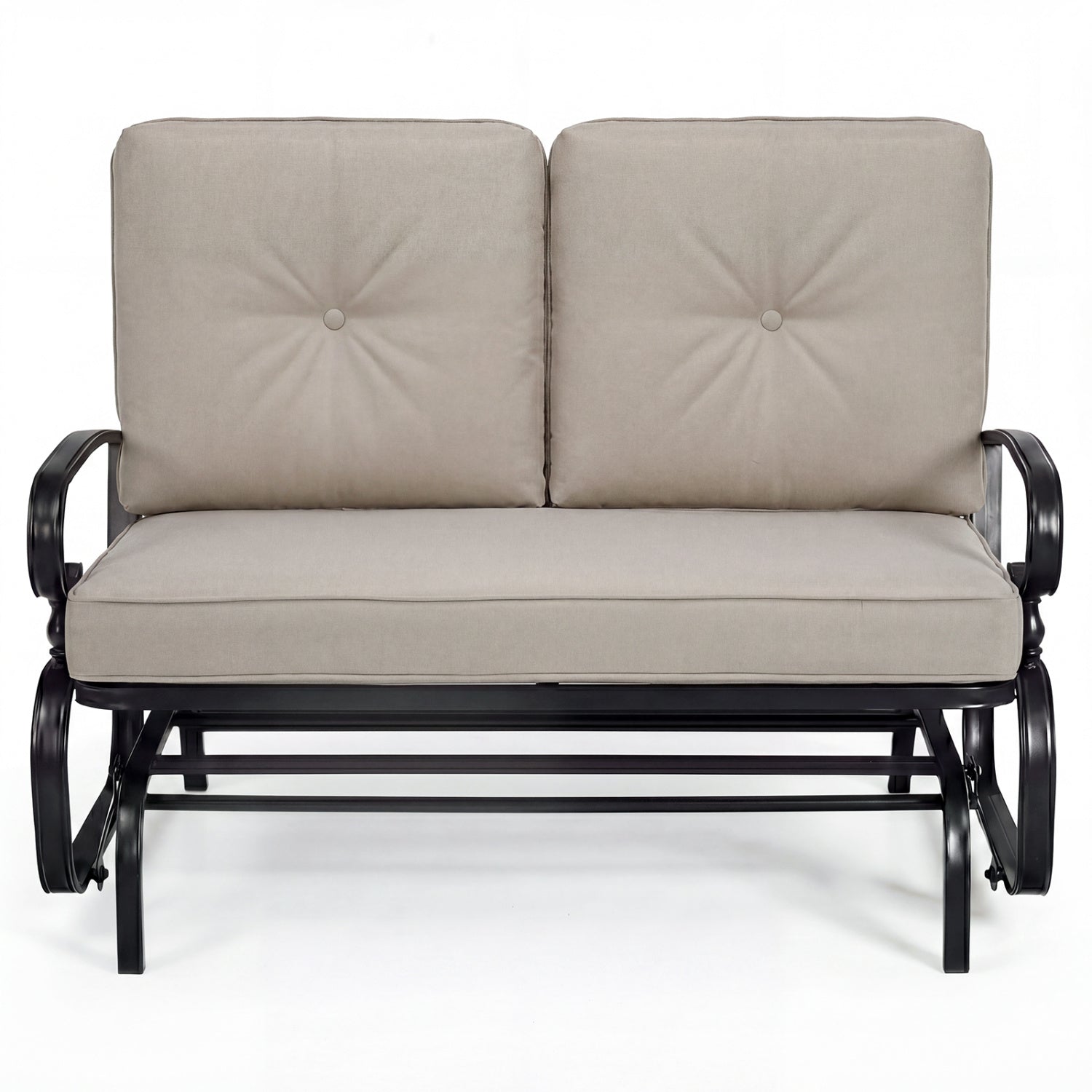 Outdoor Swing Glider Chair, 2 Seats, With Cushions, Beige Patio Rocking Chairs & Gliders at Gallery Canada