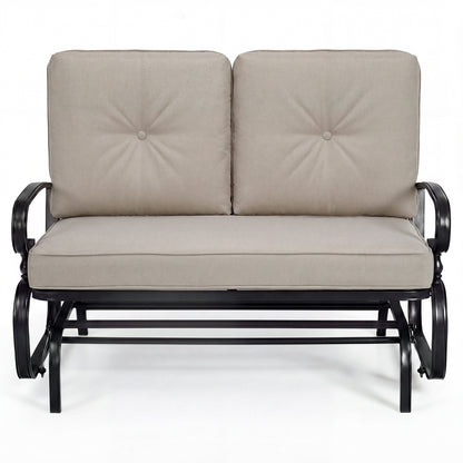 Outdoor Swing Glider Chair, 2 Seats, With Cushions, Beige Patio Rocking Chairs & Gliders at Gallery Canada