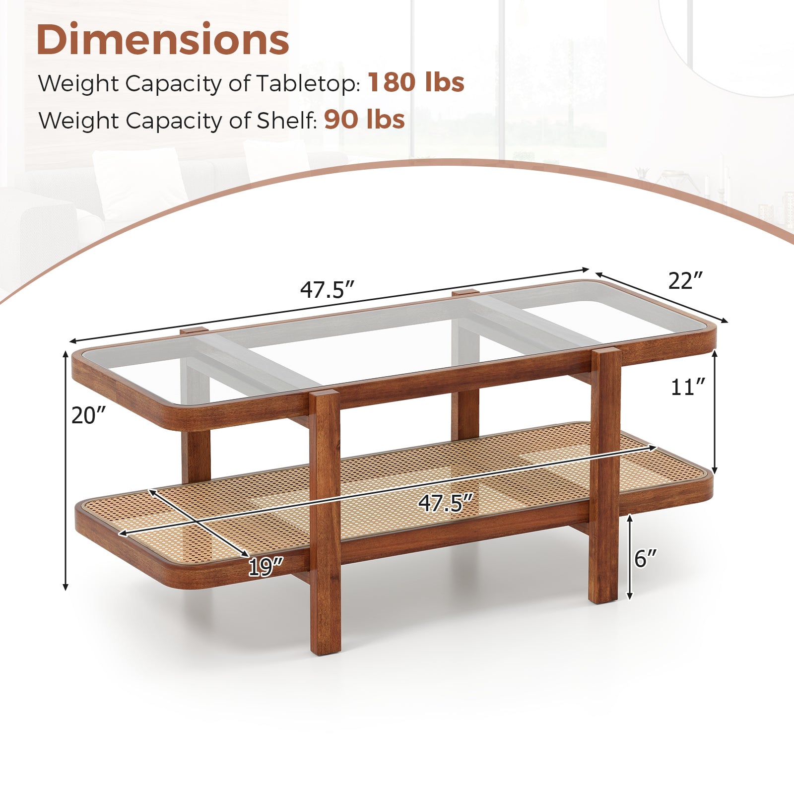 2-Tier Coffee Table With Storage, Tempered Glass Tabletop Coffee Tables at Gallery Canada