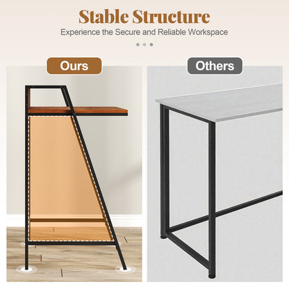 2 Tier Computer Desk PC Laptop Table Study Writing Home Office Workstation New, Walnut Writing Desks at Gallery Canada